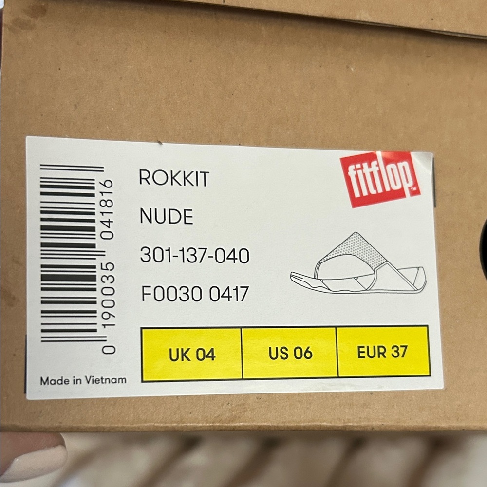 FitFlop Rokkit Nude Women's Beige Crystal Sandals size 6 NWT - Picture 9 of 10
